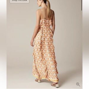 NWT JCREW Collection cascading ruffle dress sunset rose block print sz 4